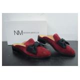 New Neiman Marcus Amaranto Suede Slides Sz.9