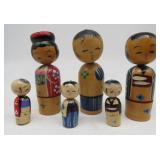 Three Vtg. Handmade Japanese Nesting Dolls