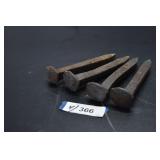 Four Antique Railroad Spikes