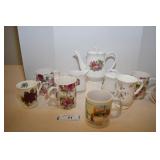 Tiensen Porcelain Teapot, Sugar, Creamer & Coffee