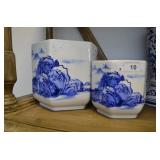 Pair Blue & White Sonoma Vases