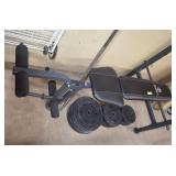 Weight Bench, Weight and Bar