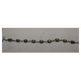 Sterling Bracelet w/ Green Stones