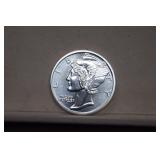 1 Troy oz .999 Silver Mercury Dime Design Round