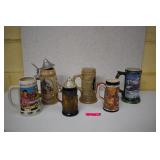 Six Collectible Steins