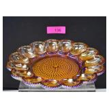 Indiana Glass Carnival Iridescent Deviled Egg Tray