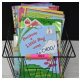 Wire Basket W/Books, Coloring Books & More