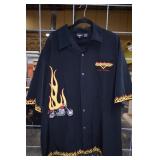 Harley Davidson Embroidery Shirt,Missing 1 Button