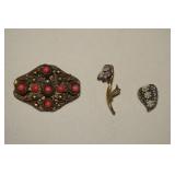 Three Vtg Brooches