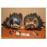 Two Native American Bradford Exchange Headdresses