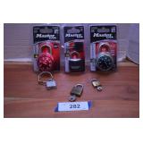 Three New Master Locks & 3- Small Keyed Locks