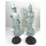 COLLECT Porcelin Bhuddist Style Statues (x2)