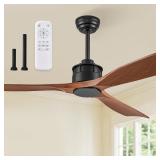 52" Ceiling Fan  No Light  Flush Mount  Remote