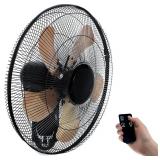 18IN Wall Mount Fan with Remote  3 Speeds  Tilt