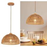 Boho Pendant Light Fixture Rattan Hanging Light