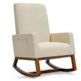 Retro Fabric Rocking Chair Beige