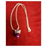 GUARDIAN ANGEL CHARM IRIDESCENT PURPLE NECKLACE