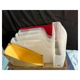 5 PLASTIC FILE ORGANIZERS