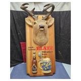 **BLATZ WOOD 3-D DEER HEAD/STEIN SIGN COOL!