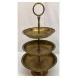 Brass three tier serving dish