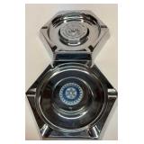 Two 7 inch diecast ashtrays