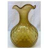 Checkerboard pattern glass vase