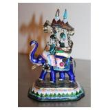 Vintage Beautiful Enamel Elphant with Rider 3 x 5"