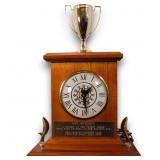 Golf Trophy Clock Lanshire Movement w Plaque