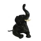 Baby Elephant 18" Handmade Leather Animal Statue