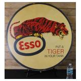 30in Esso Tiger Exxon Oil Gasoline - Porcelain Ena