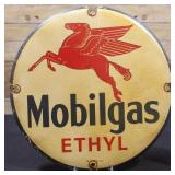 Mobilgas Pegasus Blue - Porcelain Enamel Sign