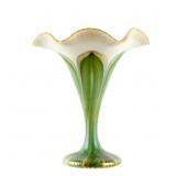 Quezal Iridescent Floriform Art Glass Vase