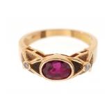 14k Yellow Gold Ruby and Diamond Ring