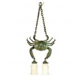 Patinated Bronze Crab Chandelier / Hanging Light