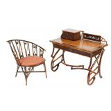 Aesthetic Movement Bamboo Writing Desk / Chair