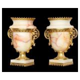 Pair French Onyx and Gilt Bronze Urn Garniture