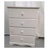 WHITE 4 DRAWER CHEST OF DRAWERS