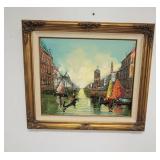 Signed Vitti "Venice" Oil Painting on Canvas