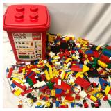 Mixed Pieces & Parts Lot With 1989 LEGO Bucket