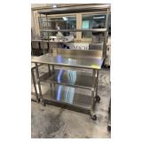 Stainless steel work table with double stainless