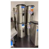 Two bunn stainless steel iced tea dispensers