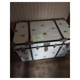 Upstairs: Vintage trunk with tray,