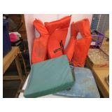 Tote of 6 life preservers