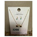 New 14kt gold flash plated necklace & earrings set