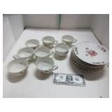 China Floral Snack Set - Plates & Cups