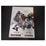 CLEVELAND BROWNS VS NY GIANTS 11/6/1960 PROGRAM