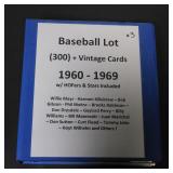 LOT OF 300+ VINTAGE BASEBALL CARDS 1960S STARS HOF