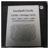 1250+ FOOTBALL CARDS 1950S-1980S VINTAGE LOOK