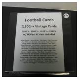 FOOTBALL 1300+ VINTAGE CARDS 1950S-1980S HOF STAR