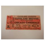 NOV 9,1952 BROWNS VS. CARDINALS GAME TICKET